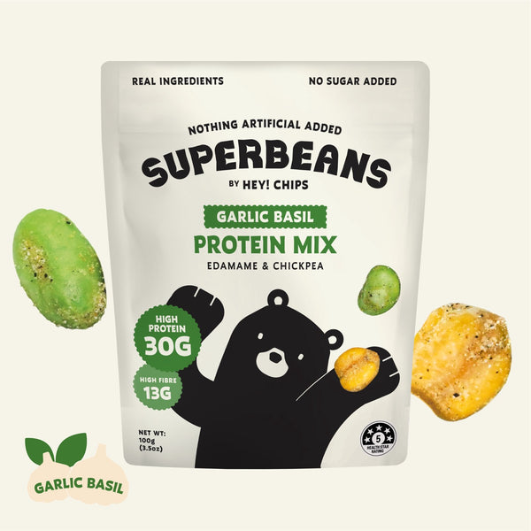 Superbeans by Hey! Chips Protein Mix Garlic Basil 100g