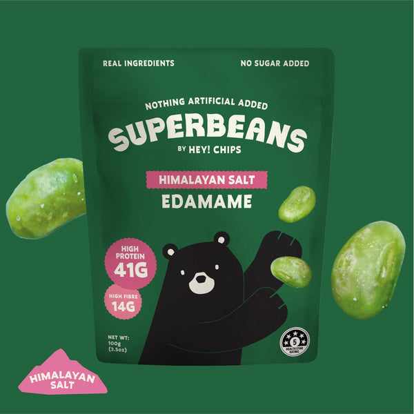 Superbeans by Hey! Chips Edamame Himalayan Salt 100g